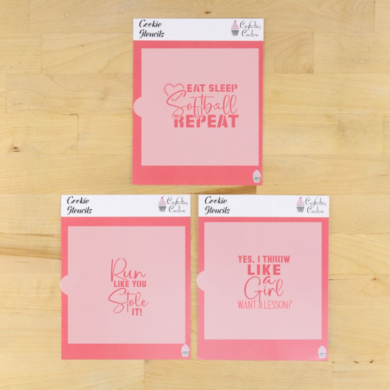 Softball Messages Cookie Stencil Set | Sports Cookie Stencil | DIY Stencil | Craft Stencil | Confection Couture |